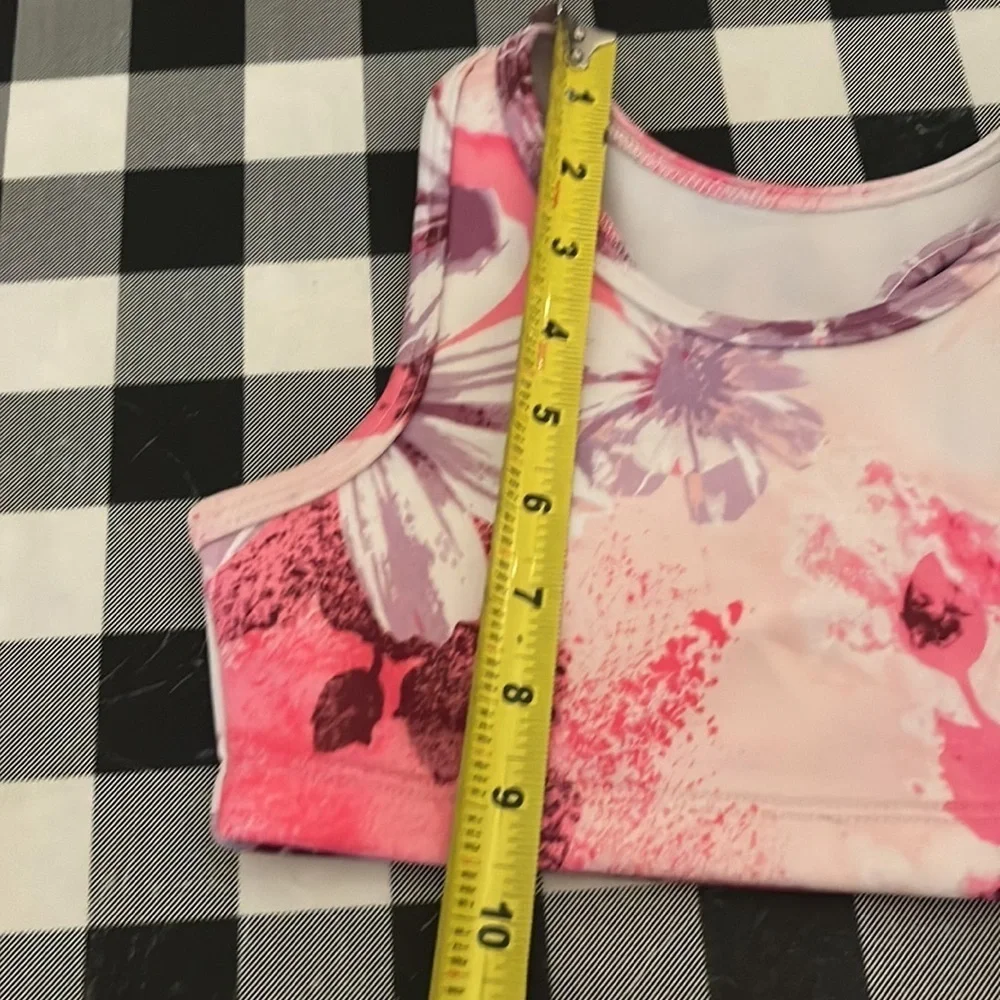 Justice Girl’s Pink Floral Sports Bra Top Size Small 7/8